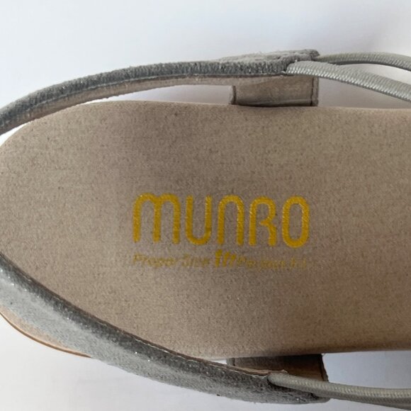 Munro Women Gunmetal Metallic Sandals Leather Slingback Block Heels Size 8.5 - Picture 9 of 13